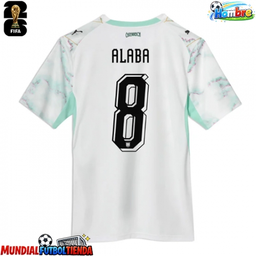 Camiseta Austria David Alaba #8 Segunda Equipación Replica Mundial 2026 mangas cortas